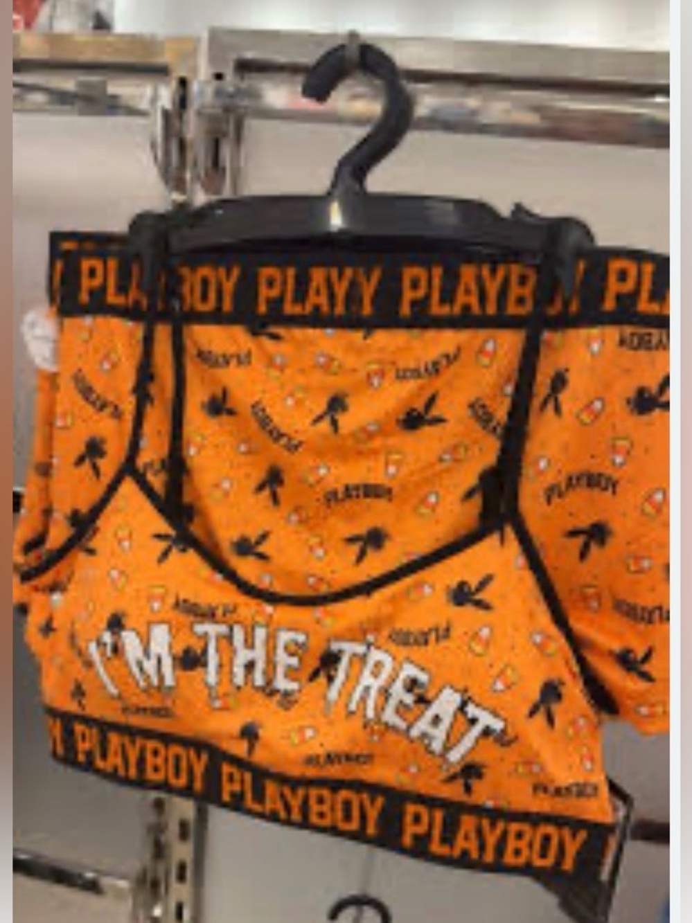 PLAYBOY halloween "I'm The Treat" set sz L boy shorts bra pjs